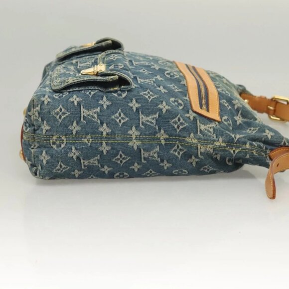 LOUIS VUITTON Monogram Denim Buggy GM Shoulder Bag Blue - Picture 3 of 16